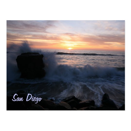 San Diego waves at sunset Postcard