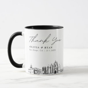 San Diego Wedding Minimal Custom Coffee Mug