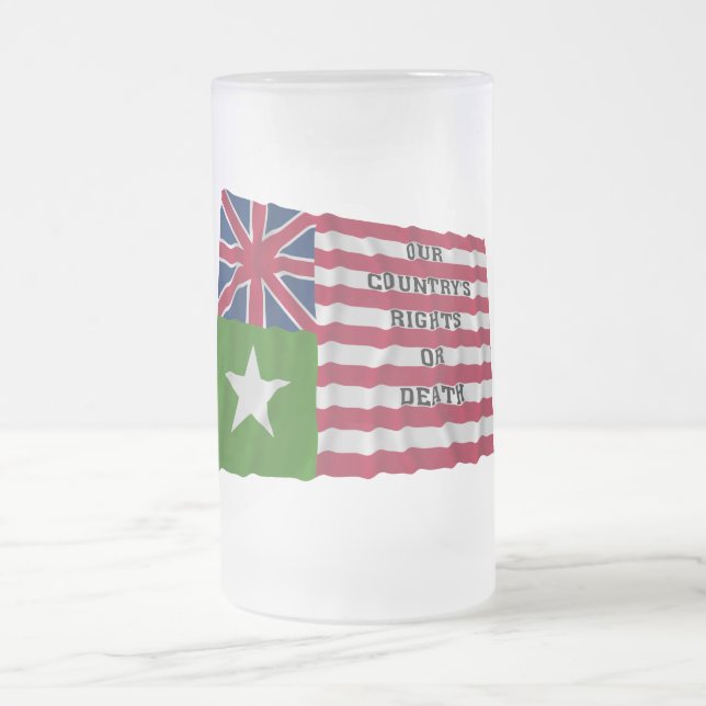 San Felipe Flag Frosted Glass Beer Mug (Center)
