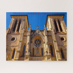 San Fernando Cathedral Texas.Christmas Greetings Jigsaw Puzzle