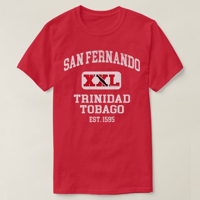 San Fernando Trinidad and Tobago XXL Athletic desi T-Shirt (Design Front)
