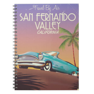 San Fernando Valley California vintage travel post Notebook
