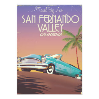 San Fernando Valley California vintage travel post Photo Print