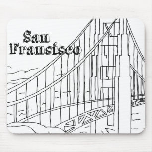 San Fran Golden Gate Bridge California Art Design Mouse Mat