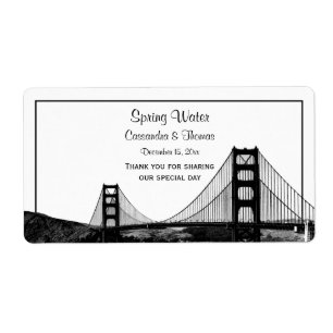 San Fran Skyline Etched BW H Water Bottle
