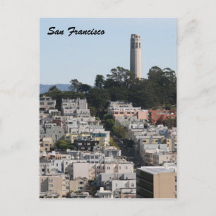 san fran streets tower postcard