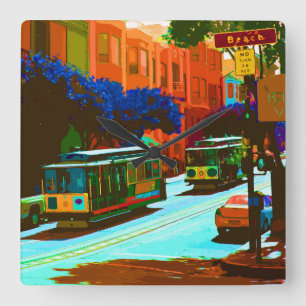 San Francisco 004 Square Wall Clock
