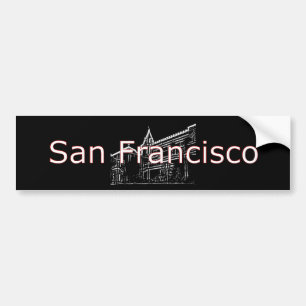San Francisco 1986 art The MUSEUM Zazzle Drawing Bumper Sticker