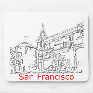 San Francisco 1986art The MUSEUM Zazzle Drawing+ Mouse Mat