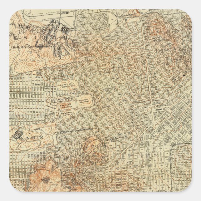 San Francisco 5 Square Sticker (Front)