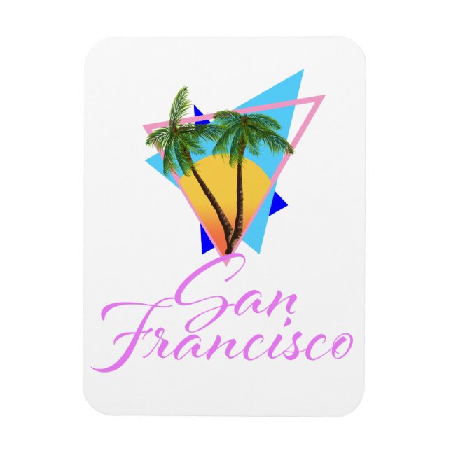San Francisco 80s palm Magnet (Vertical)