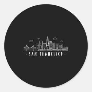 San Francisco Amerika Kalifornien Skyline Golden-g Classic Round Sticker