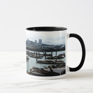 San Francisco and Pier 39 Sea Lions City Skyline Mug