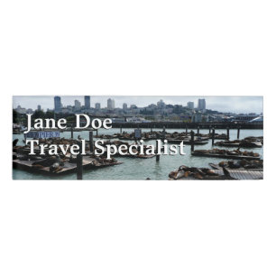 San Francisco and Pier 39 Sea Lions City Skyline Name Tag