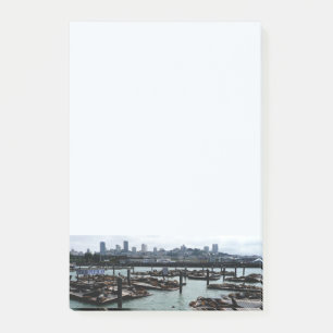 San Francisco and Pier 39 Sea Lions City Skyline Post-it Notes