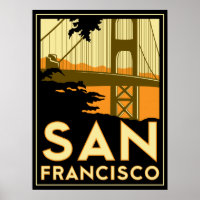 san francisco art deco retro poster