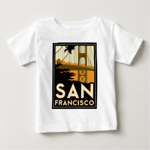 San Francisco Art Deco Travel Poster Baby T-Shirt