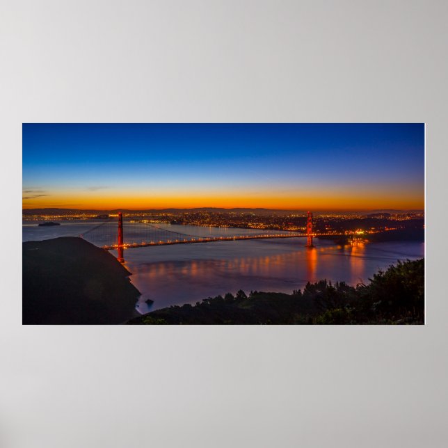 San Francisco at Dawn Panoramic Poster (Front)