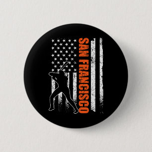 San Francisco Baseball Flag Usa Vintage Patriotic 6 Cm Round Badge