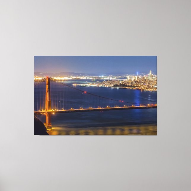 San Francisco Bay at Night Canvas Print (Front)