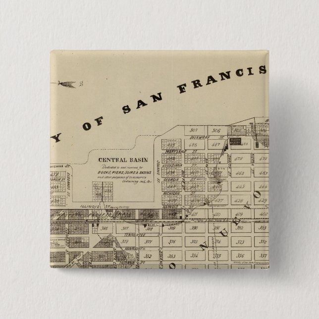 San Francisco Bay Salt Marsh 15 Cm Square Badge (Front)