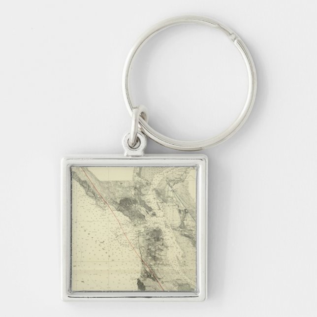 San Francisco Bay showing San Andreas Rift Key Ring (Front)