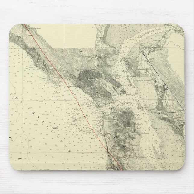 San Francisco Bay showing San Andreas Rift Mouse Mat (Front)