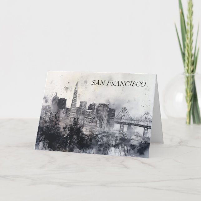 San Francisco Black and White greeting card (Front)