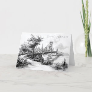 San Francisco Black and White greeting card