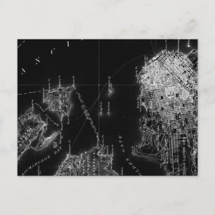 San Francisco Black and White Map Postcard