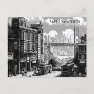 San Francisco Black and White Travel postcard