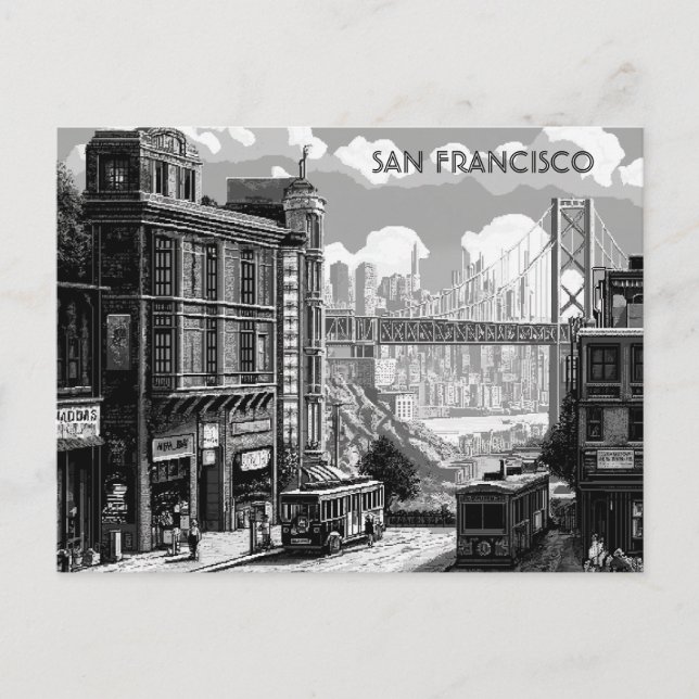 San Francisco Black and White Travel postcard (Front)