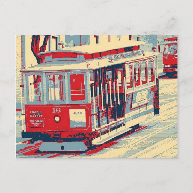 San Francisco blue red Postcard (Front)