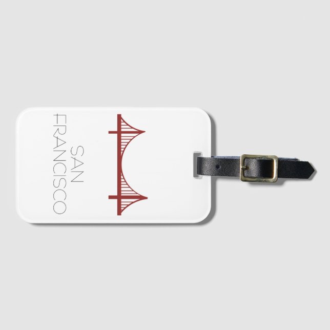 San Francisco Bridge Modern Luggage Tag (Front Horizontal)