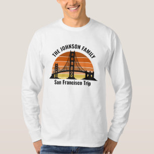 San Francisco Bridge Sunset Custom Long Sleeve T-Shirt