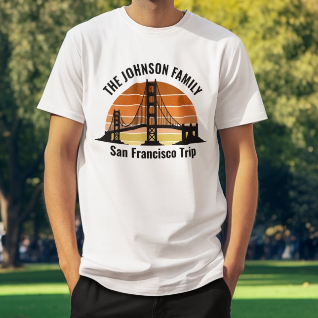 San Francisco Bridge Sunset Custom Vacation T-Shirt (Creator Uploaded)