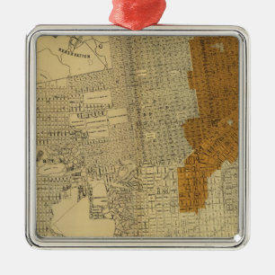 San Francisco burnt area, 1906 Metal Tree Decoration