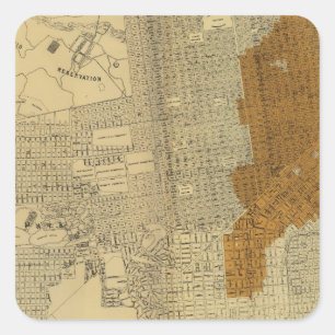 San Francisco burnt area, 1906 Square Sticker