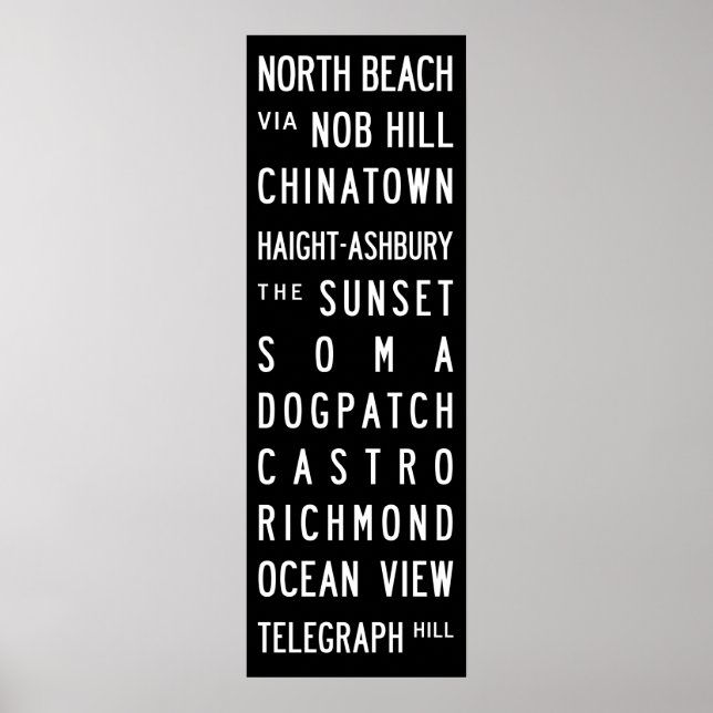 San Francisco Bus Roll Poster (Front)