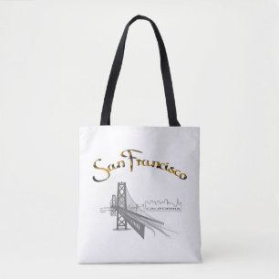 San Francisco, CA, Black,Gold, Cool Tote Bag