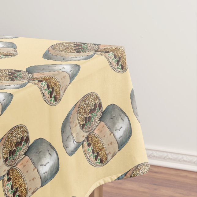 San Francisco CA California Mission Burrito Food Tablecloth (In Situ)