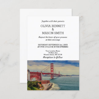 San Francisco CA Golden Gate Br Wedding Invitation