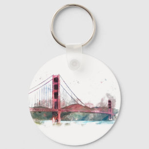 San Francisco, CA - Golden Gate Bridge Ornament Key Ring