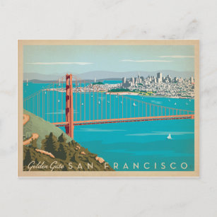 San Francisco, CA - Golden Gate Postcard