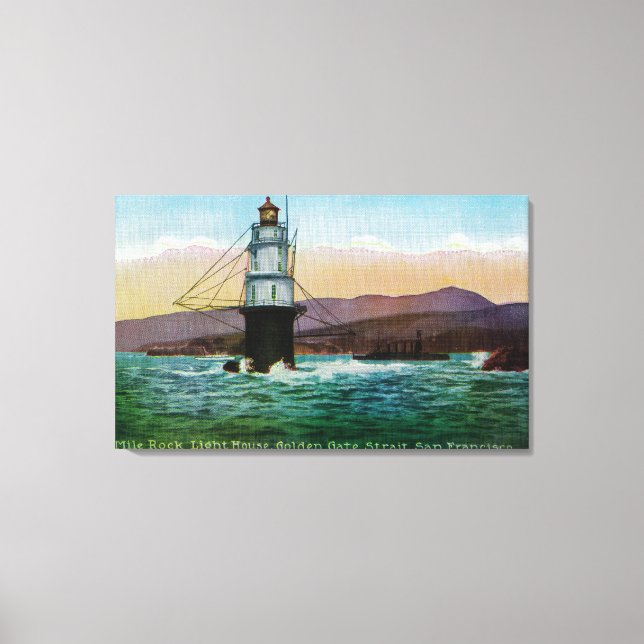 San Francisco, CA Mile Rock Light House Canvas Print (Front)