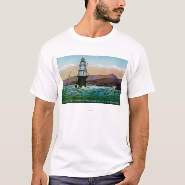 San Francisco, CA Mile Rock Light House T-Shirt (Front)