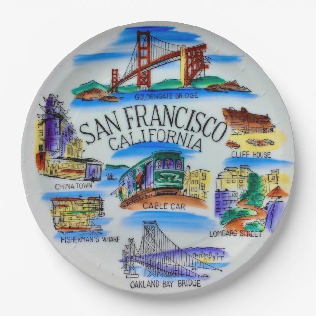 San Francisco CA Party Plates (Front)