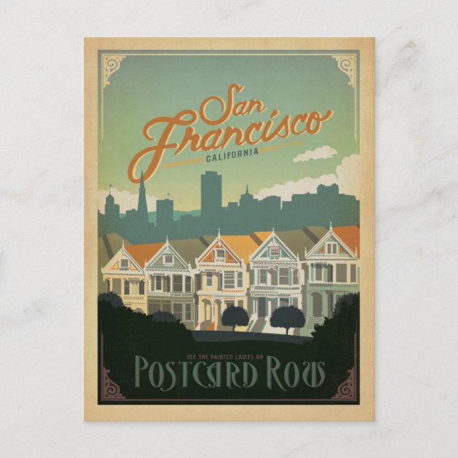 San Francisco, CA - Postcard Row (Front)