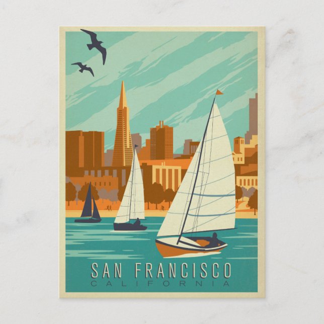 San Francisco, CA - Sailboats Postcard (Front)