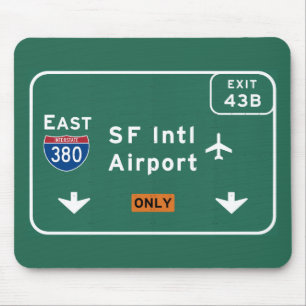 San Francisco CA SFO Airport I-380 E Interstate - Mouse Mat